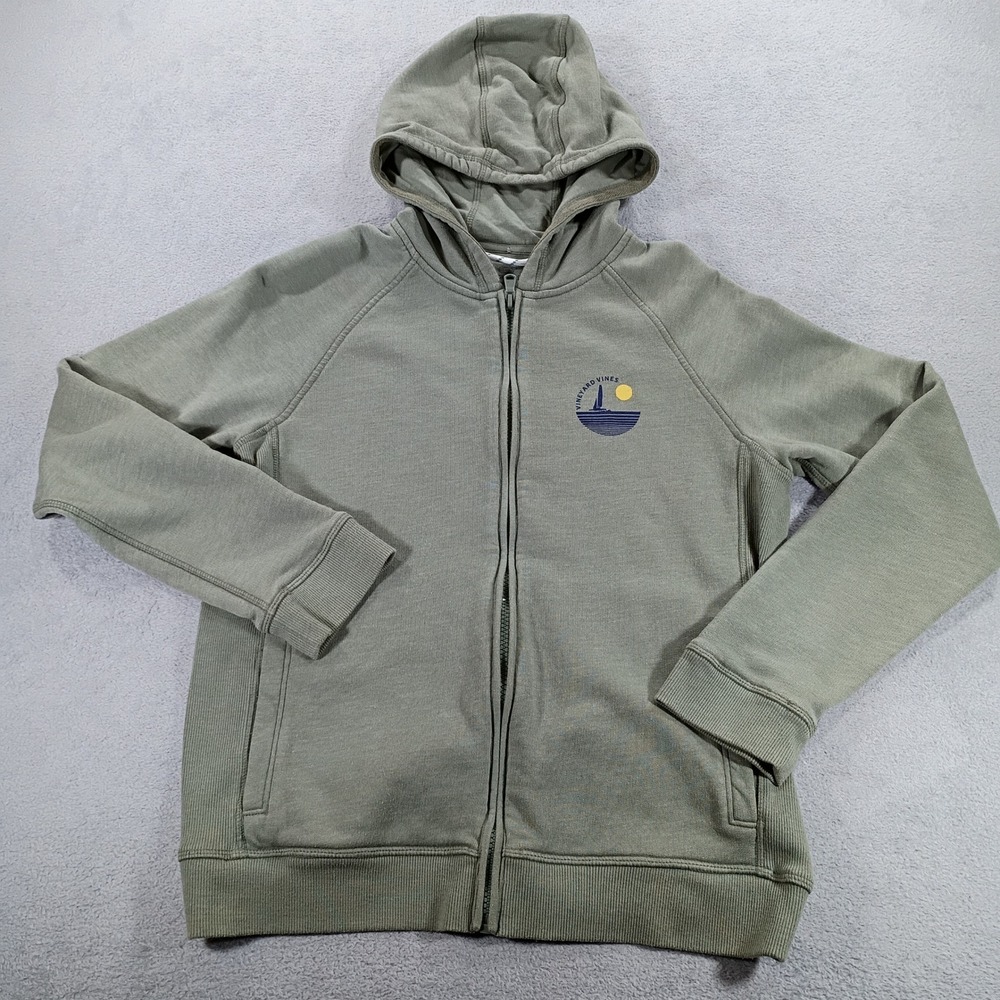 Vineyard Vines Mens Hoodie Full Zip Green Medium Sailboat Graphic